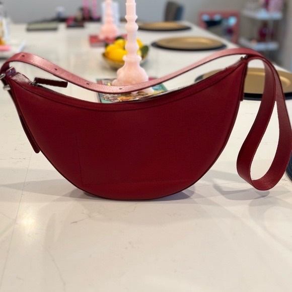 Madewell Essential Sling Crescent Leather Bag - Red - Picture 2 of 6